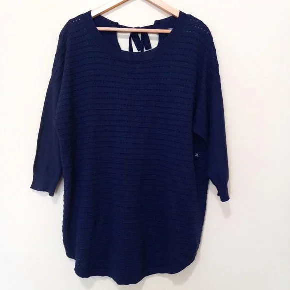 Pull New York & Company - Taille L (XL Indiqué), Vert, Manches 3/4 - Occasion Très Bon état